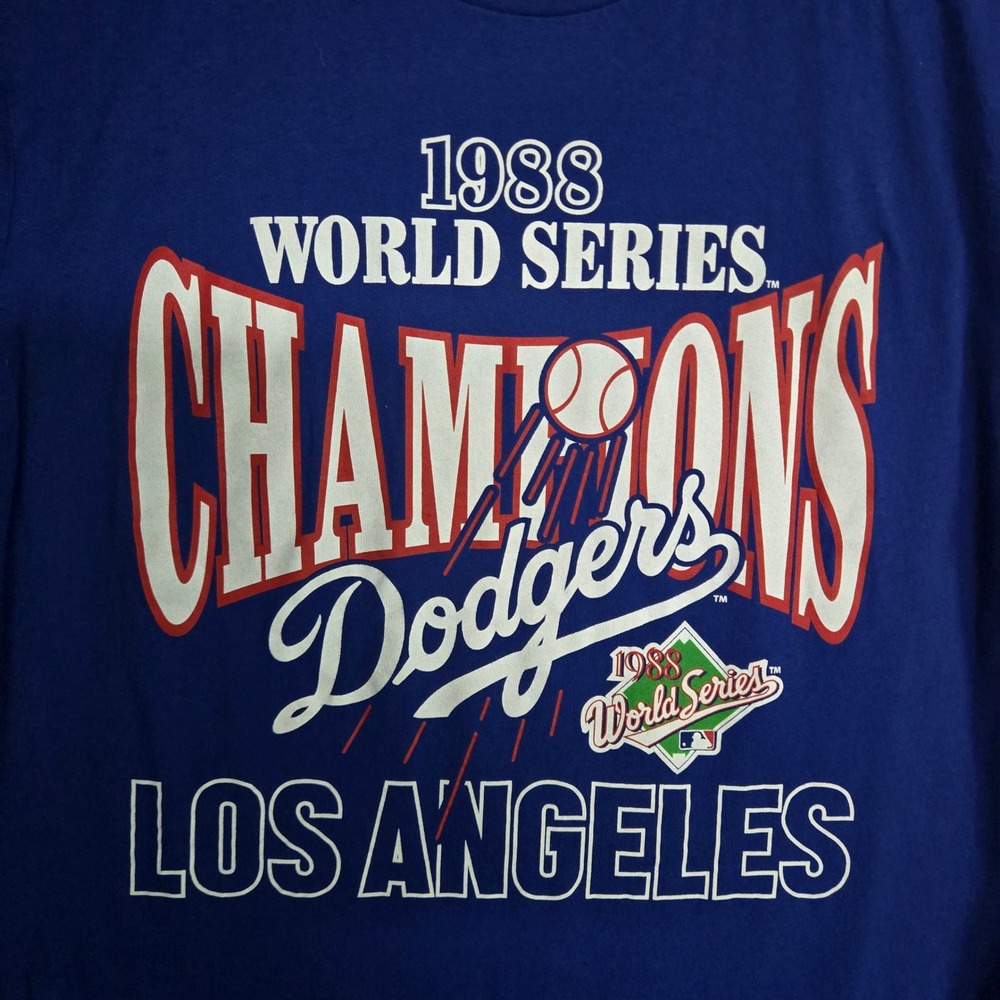 Tailgate LA Dodgers 1988 World‎ Series Champions T Shirt Medium Blue MLB